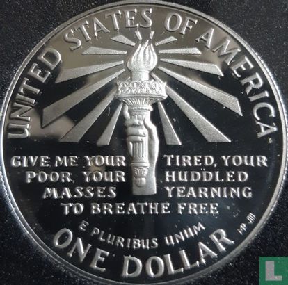 Verenigde Staten 1 dollar 1986 (PROOF - gekleurd) "Centenary of the Statue of Liberty - New Jersey" - Afbeelding 2