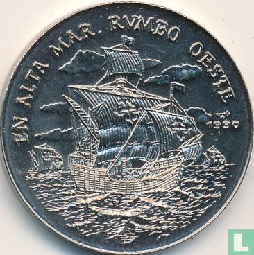 Cuba 1 peso 1990 "Across the sea to West" - Afbeelding 1