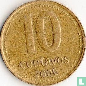 Argentine 10 centavos 2006 (acier recouvert de laiton) - Image 1