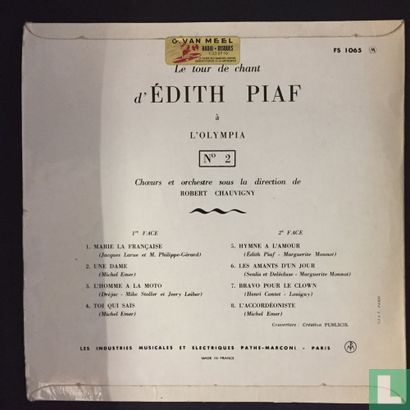 Le tour de Chant D'Edith Piaf No. 2: Live A L'Olympia - Bild 3