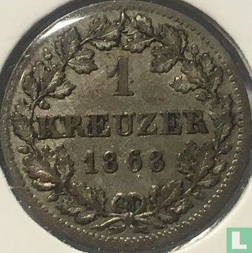 Bavaria 1 kreuzer 1868 - Afbeelding 1