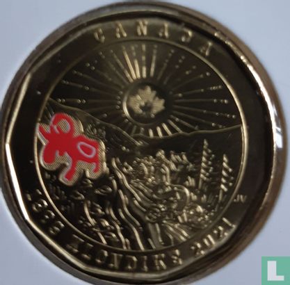 Canada 1 dollar 2021 (coloré) "125th anniversary Klondike gold rush" - Image 1