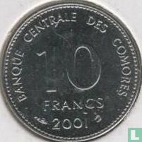 Comoros 10 francs 2001 - Image 1