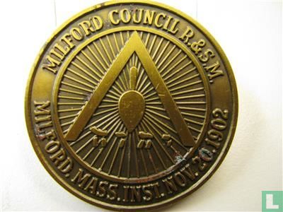 USA  MILFORD COUNCIL R.&S.M. MILFORD, MASS. INST. NOV.20, 1902 75th ANNIVERSARY MILFORD COUNCIL ROYAL AND SELECT MASTERS  1902-NOVEMBER-1977 - Afbeelding 1