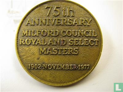 USA  MILFORD COUNCIL R.&S.M. MILFORD, MASS. INST. NOV.20, 1902 75th ANNIVERSARY MILFORD COUNCIL ROYAL AND SELECT MASTERS  1902-NOVEMBER-1977 - Afbeelding 2