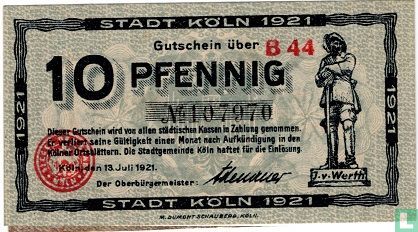  Cologne, Stadt - 10 pfennig (13.7.1920) - Image 1