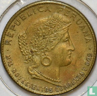 Peru 5 centavos 1942 (S) - Image 1