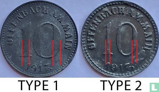 Offenbach sur le Main 10 pfennig 1917 (zinc - type 2) - Image 3