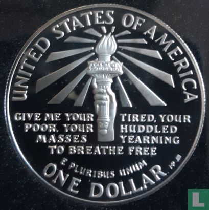 États-Unis 1 dollar 1986 (BE - coloré) "Centenary of the Statue of Liberty - Virginia" - Image 2