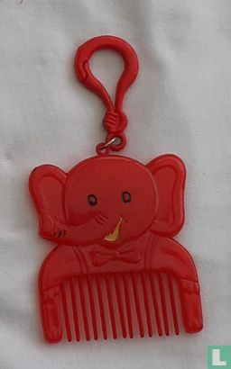 Haarkam (olifant) [rood] - Afbeelding 1
