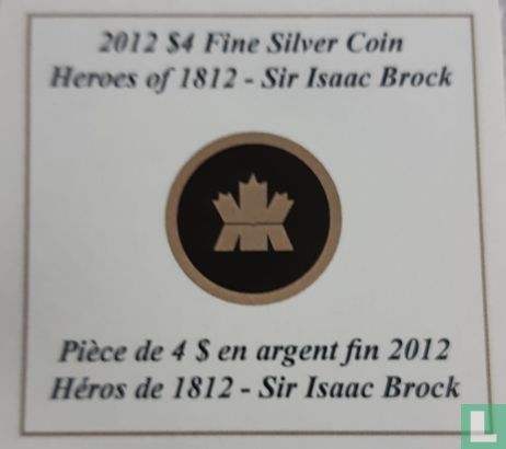 Canada 4 dollars 2012 (PROOF) "200 years War of 1812 - Sir Isaac Brock" - Image 3