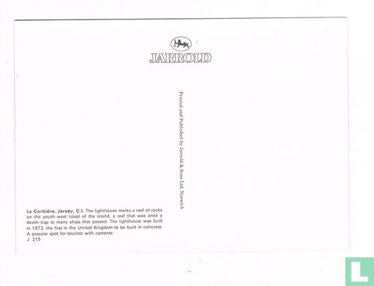 Royaume Uni Jersey, carte postale post card, La Corbiere lighthouse, Jarrold - Afbeelding 2