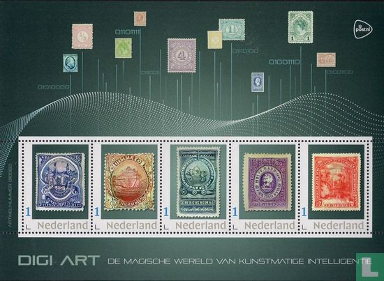 Feuille de timbres d'art numérique