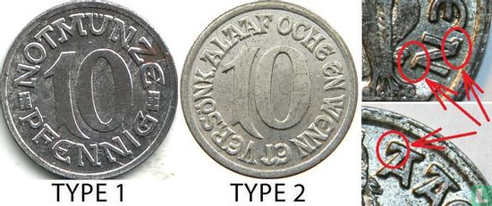 Aken 10 pfennig 1920 (type 1 - variant h) - Afbeelding 3