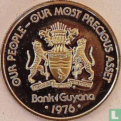 Guyana 25 cents 1976 (PROOF) "10th anniversary of Independence - Harpy - Self determination" - Image 1