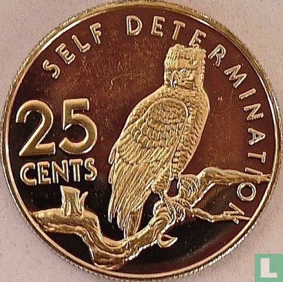 Guyana 25 Cent 1976 (PP) "10th anniversary of Independence - Harpy - Self determination" - Bild 2