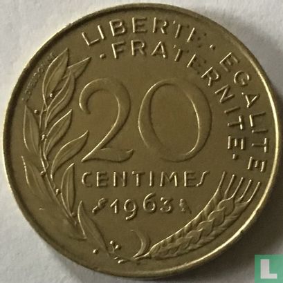 Frankreich 20 Centime 1963 - Bild 1