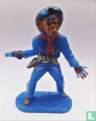Cowboy met revolver (blauw)