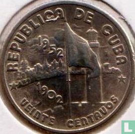 Cuba 20 centavos 1952 "50th anniversary of the Republic" - Image 2