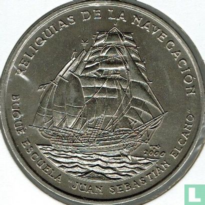 Cuba 1 peso 2000 "Sailing ship Juan Sebastián Elcano" - Afbeelding 1