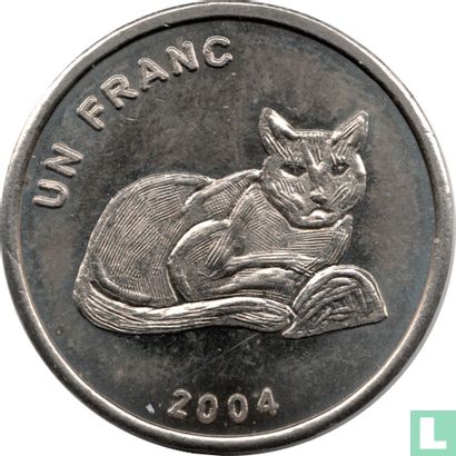 Congo-Kinshasa 1 franc 2004 "African golden cat" - Image 2