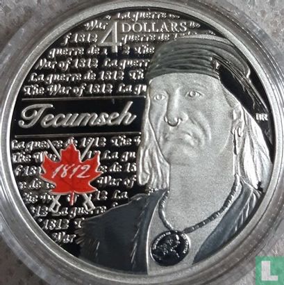 Canada 4 dollars 2012 (BE) "200 years War of 1812 - Tecumseh" - Image 2