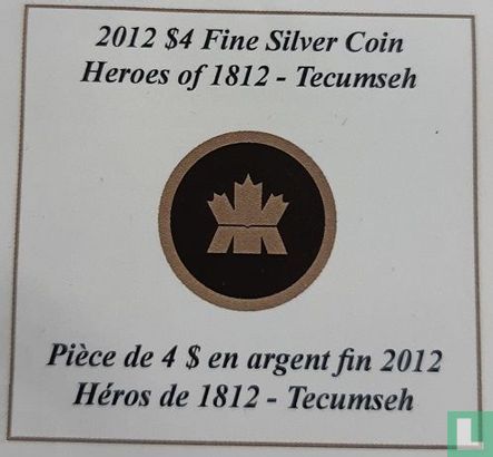 Canada 4 dollars 2012 (PROOF) "200 years War of 1812 - Tecumseh" - Image 3