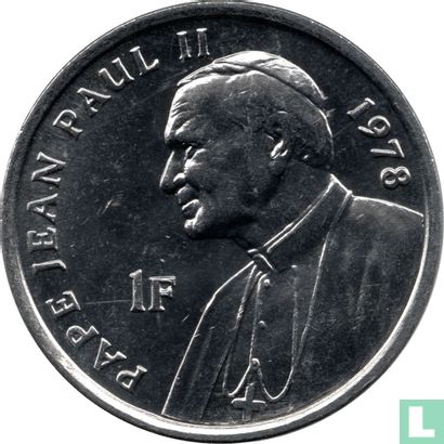 Congo-Kinshasa 1 franc 2004 "Nomination of John Paul II as pope in 1978" - Image 2