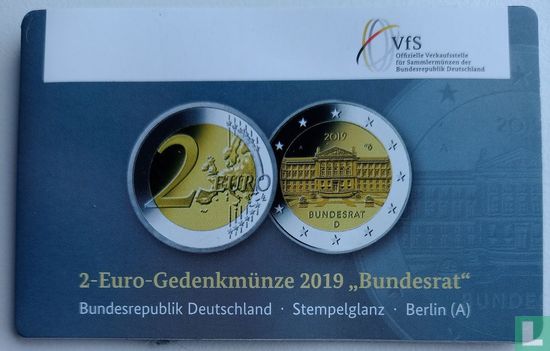 Allemagne 2 euro 2019 (coincard - A) "70th anniversary Foundation of the Bundesrat" - Image 1