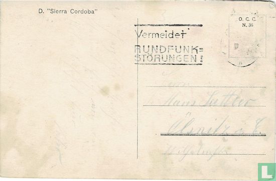 Sierra Cordoba - Norddeutscher Lloyd (1923) - Afbeelding 2