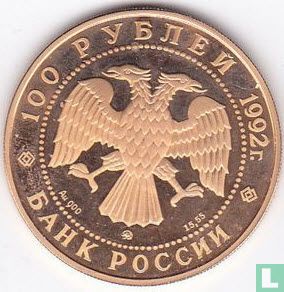Rusland 100 roebels 1992 (PROOF) "Mikhail Vassilievitch Lomonossov" - Afbeelding 1