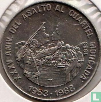 Cuba 1 peso 1988 "35th anniversary Assault of the Moncada garrison" - Image 1