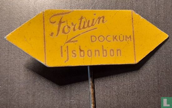 Fortuin ijsbonbon (geel met bruine letters)