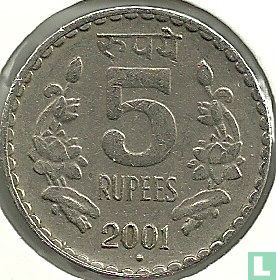 Indien 5 Rupien 2001 (Noida - Prägefehler) - Bild 1
