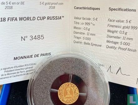 Frankrijk 5 euro 2018 (PROOF) "2018 Football World Cup in Russia" - Afbeelding 3