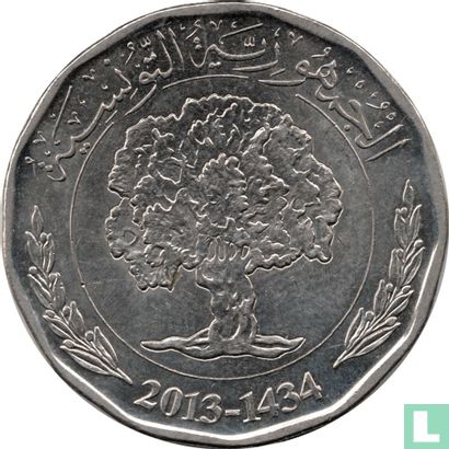 Tunesië 2 dinars 2013 (AH1434) - Afbeelding 1
