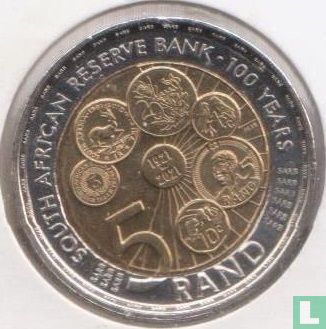 South Africa 5 rand 2021 "Centenary of the South African Reserve Bank" - Image 2