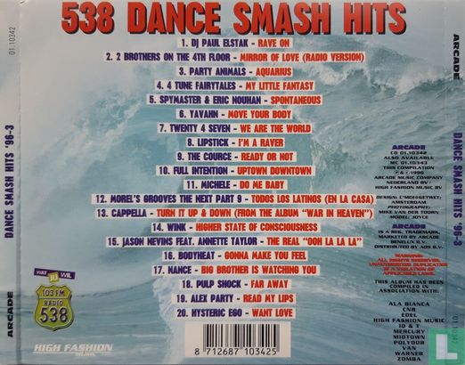 538 Dance Smash Hits 1996 #3 - Afbeelding 2
