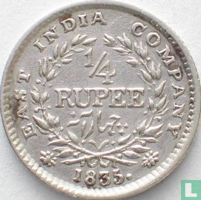 Brits-Indië ¼ rupee 1835 (type 2 - met F in reliëf) - Afbeelding 1