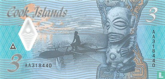 Cook Islands 3 Dollars  - Image 2