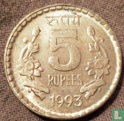 Inde 5 roupies 1993 (Calcutta - security edge) - Image 1