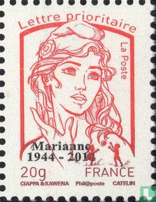 Marianne and Youth, with overprint