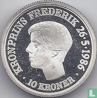 Danemark 10 kroner 1986 (BE) "18th birthday Crown Prince Frederik" - Image 1