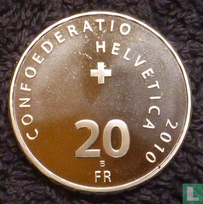 Switzerland 20 francs 2010 (PROOF) "100th anniversary Death of Henry Dunant" - Image 1