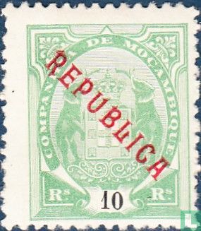 Coat of arms overprinted "Republica" top left - bottom right