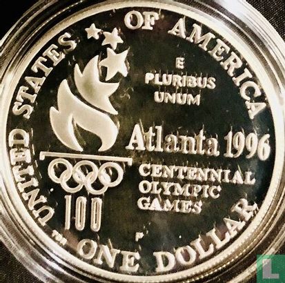United States 1 dollar 1996 (PROOF) "Atlanta Centennial Summer Olympics - Rowing" - Image 2