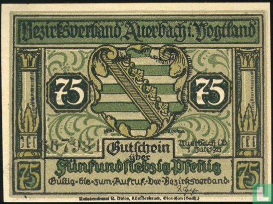 Auerbach 75 Pfennig 1921 (3) ( 4,5 mm ) - Afbeelding 1