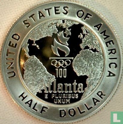 United States ½ dollar 1995 (PROOF) "1996 Summer Olympics in Atlanta - Baseball" - Image 2