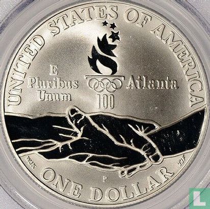 United States 1 dollar 1995 (PROOF) "1996 Summer Olympics in Atlanta - Cycling" - Image 2