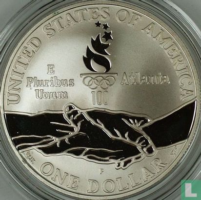 United States 1 dollar 1995 (PROOF) "1996 Summer Olympics in Atlanta - Track running" - Image 2
